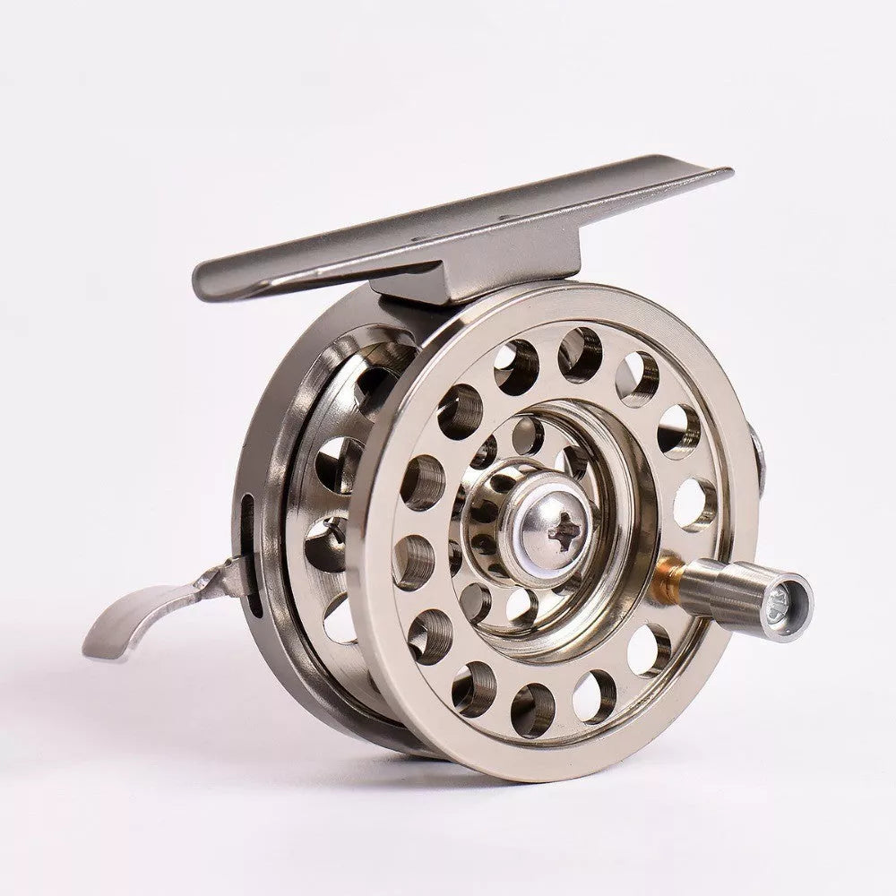 Front Round Rock Rod Wheel - Lightweight aluminum fishing reel with brake handle