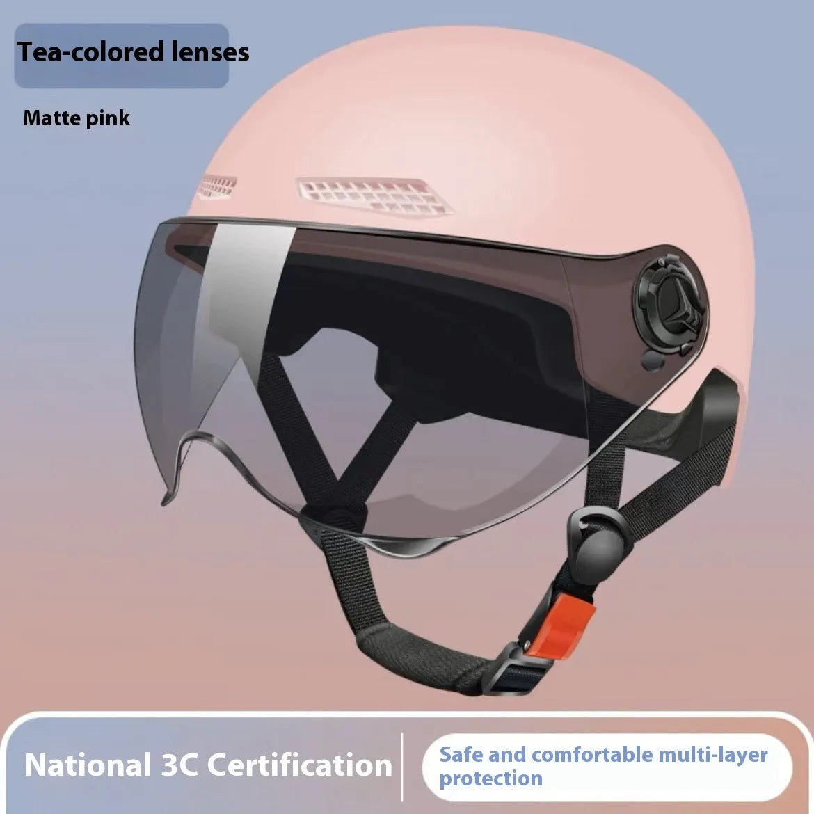 3C certified electric motorcycle helmet in polypropylene with sun visor, shown in Ice Crystal Gray colour option