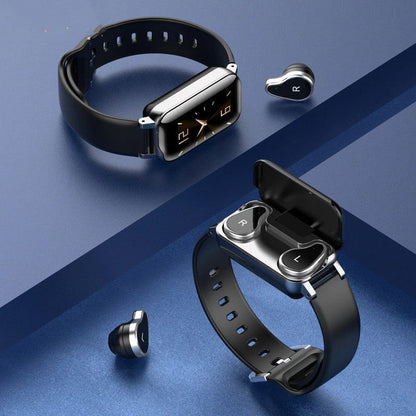 Versatile Bluetooth Bracelet with Wireless Earbuds - Sleek and Functional Wearable Tech Companion