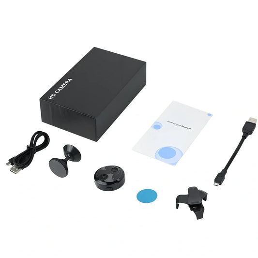 HDQ15 outdoor sports camera measuring 45mm with bracket and back clip mounting options
