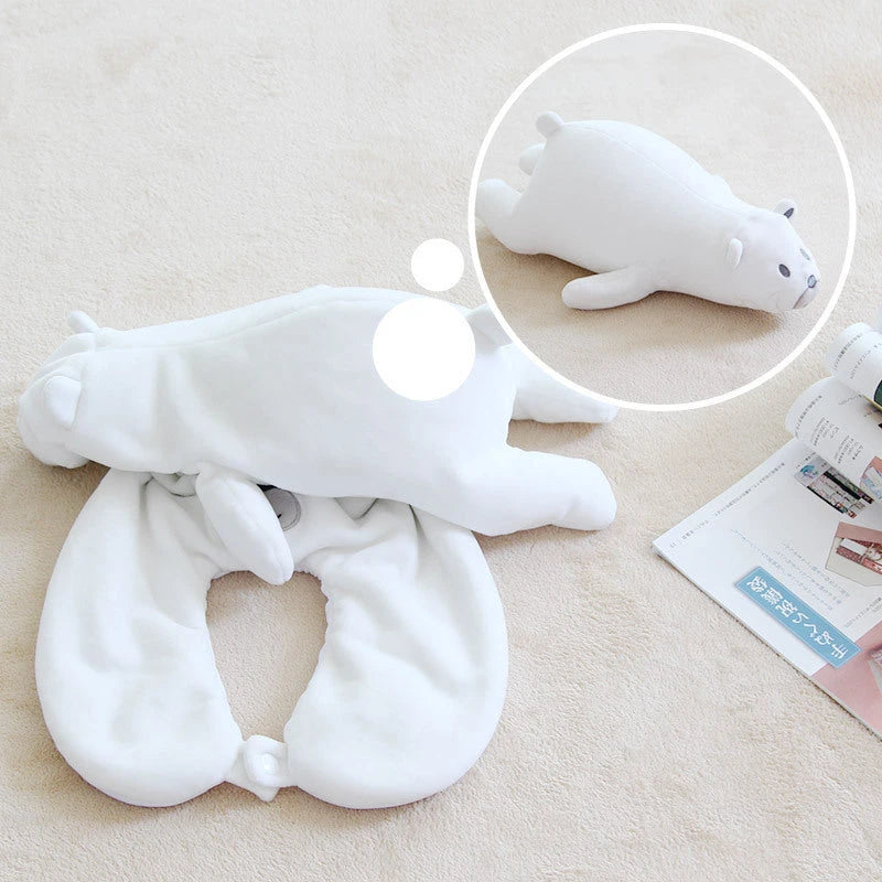 Cozy penguin-shaped neck pillow with U-shaped design for comfortable neck support and relaxation