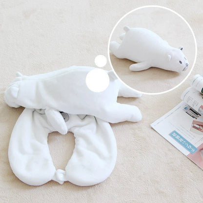 Cozy penguin-shaped neck pillow with U-shaped design for comfortable neck support and relaxation