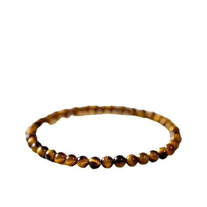 Handcrafted geometric tigereye bracelet in new Chinese style, showing 4mm, 6mm, and 8mm bead size options.