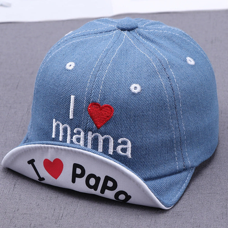 Embroidered baby sun hat in cotton with 46cm circumference for sun protection