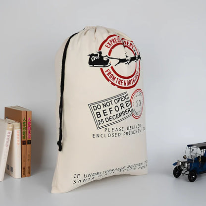 Christmas gift bag measuring 50cm by 70cm with reinforced handles in six colour styles