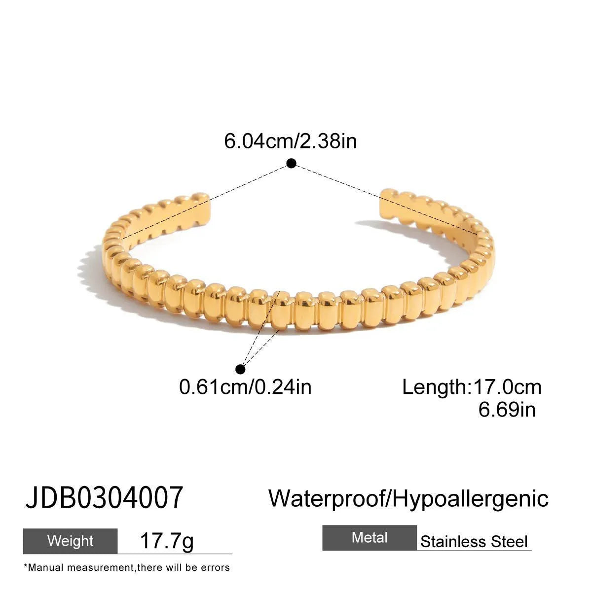A women's stainless steel bracelet with an electroplated finish in a European and American style.