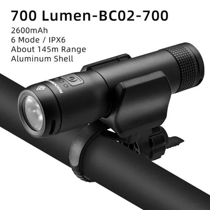 ROCKBROS YQ-QD black bicycle light with USB charging and 400 lumen brightness