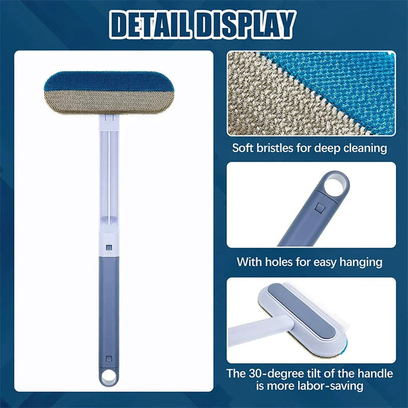 Multifunctional cleaning brush with flannel surface for windows, pet hair, and home cleaning