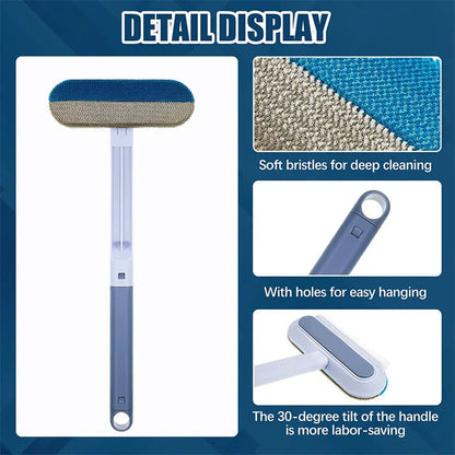 Multifunctional cleaning brush with flannel surface for windows, pet hair, and home cleaning