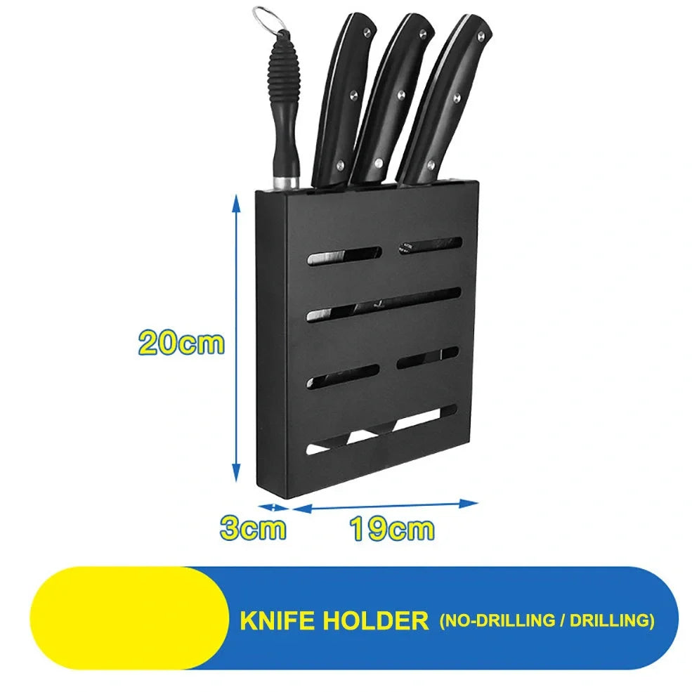 Stainless steel kitchen wall shelf with multiple rack options for utensils and storage