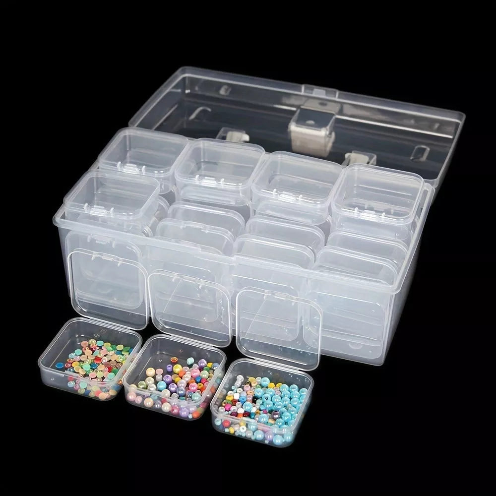 32-grid transparent plastic storage box for organizing up to 32 batteries