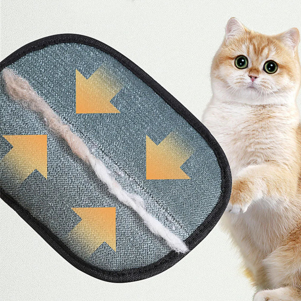 Black pet hair removal gloves with silicone bristles for grooming dogs cats rabbits