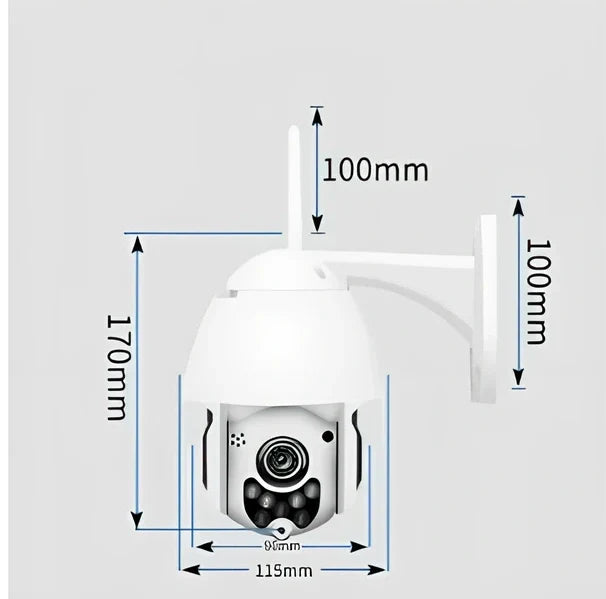 Outdoor dome WiFi surveillance camera with 1080p resolution and 15m infrared night vision capability