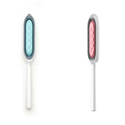 Green plastic pet hair removal comb with disposable wipes for cats and dogs