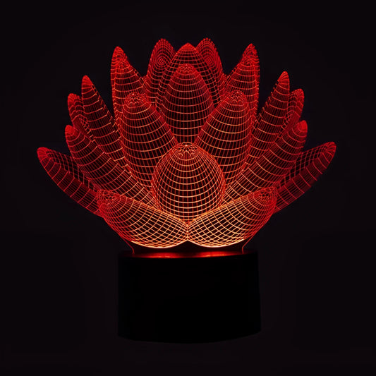 Lotus Night Light with modern acrylic shade and touch-sensitive switch.