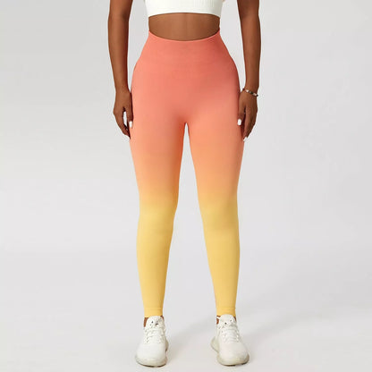 Gradient Fitness High Waist Sportswear Tight Outdoor Pants for Women in various colors
