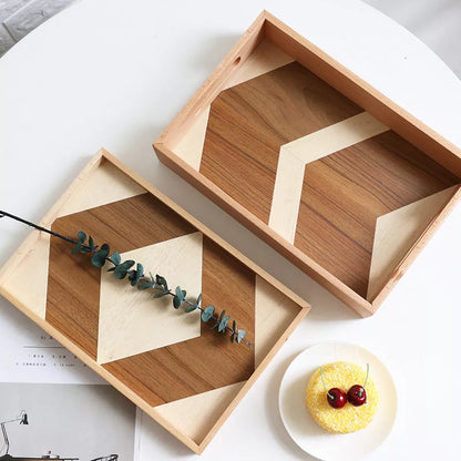 Wooden cake tray in three sizes for elegant dessert serving