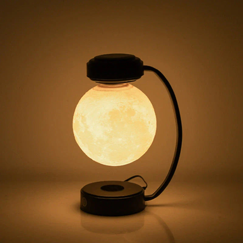 Magnetic Levitating Moon Lamp with Floating Ball, Trichromatic Lighting, and Wireless Design for Mesmerizing Home and Office Decor