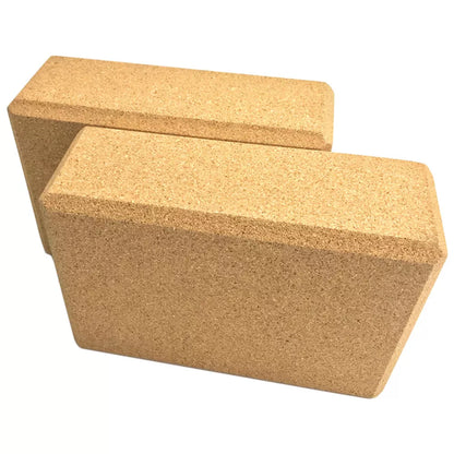 Natural cork yoga brick with nonslip surface for enhanced stability and alignment