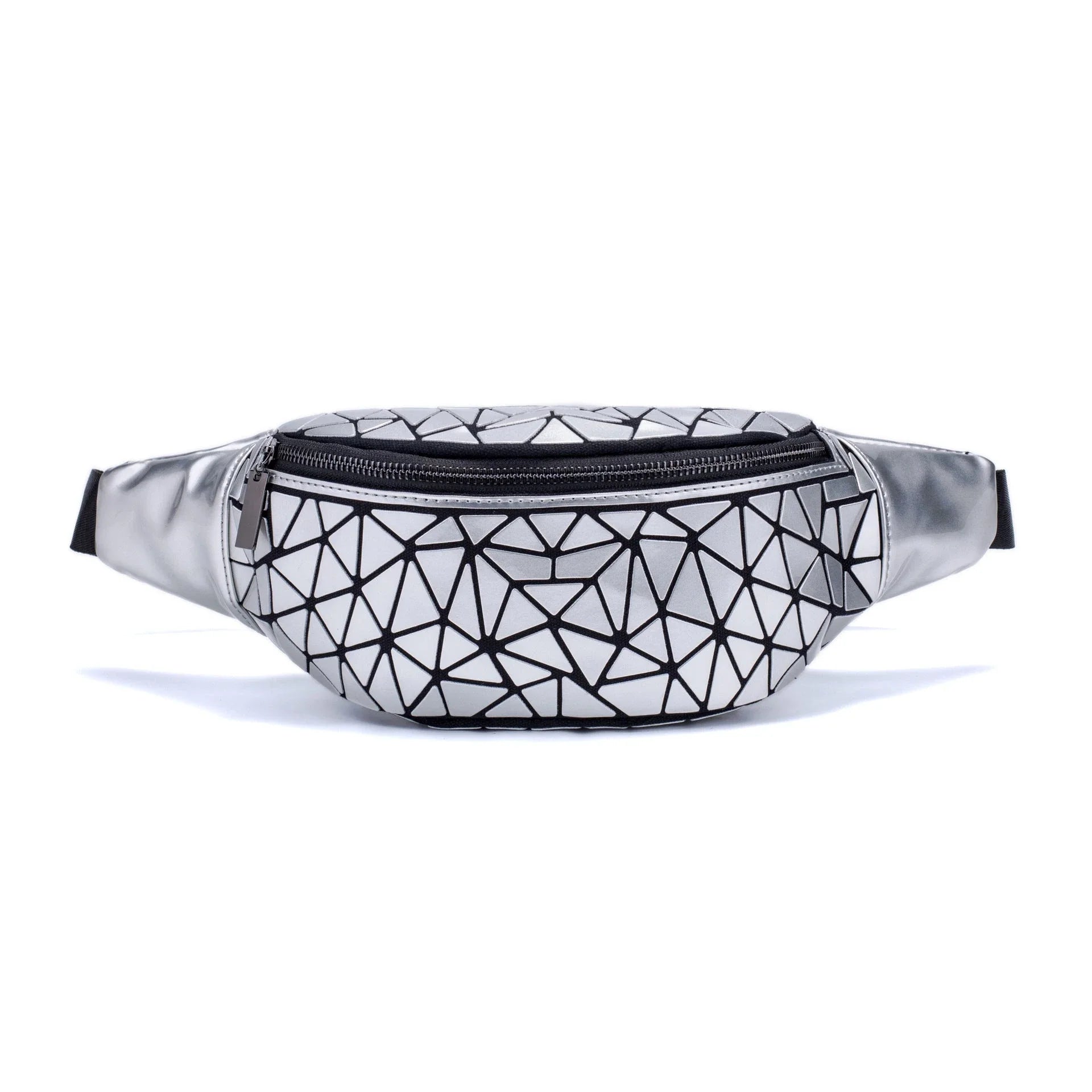 Stylish waist bags in various colors made of premium PU leather with a sleek geometric design, providing hands-free convenience and organization for modern women.