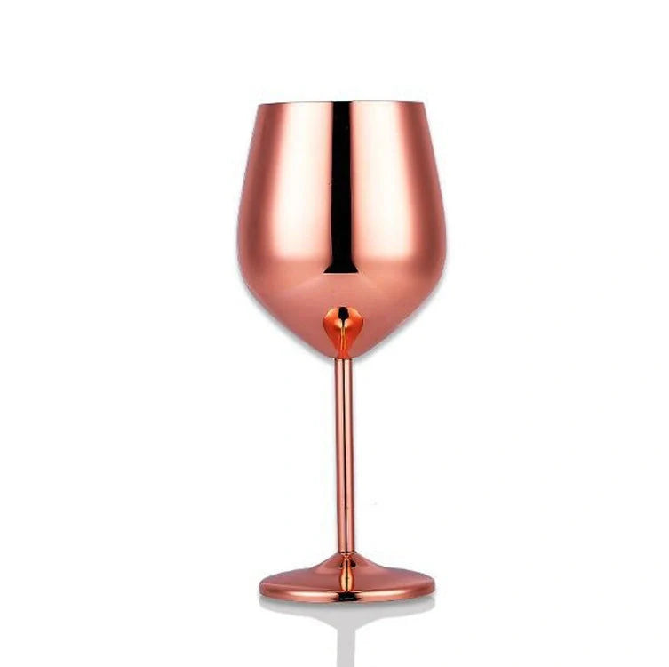 Durable stainless steel wine glasses with sleek, polished design and generous 520ml capacity for modern homes