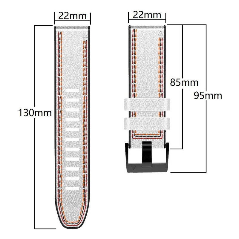 22mm and 26mm Silicone Skin Patch Quick Release Watchband Replacement Strap Compatible with Garmin Fenix 7X 6X 5X 7 6 5 Smartwatch Models Available in Black Brown Light Brown and White Colours