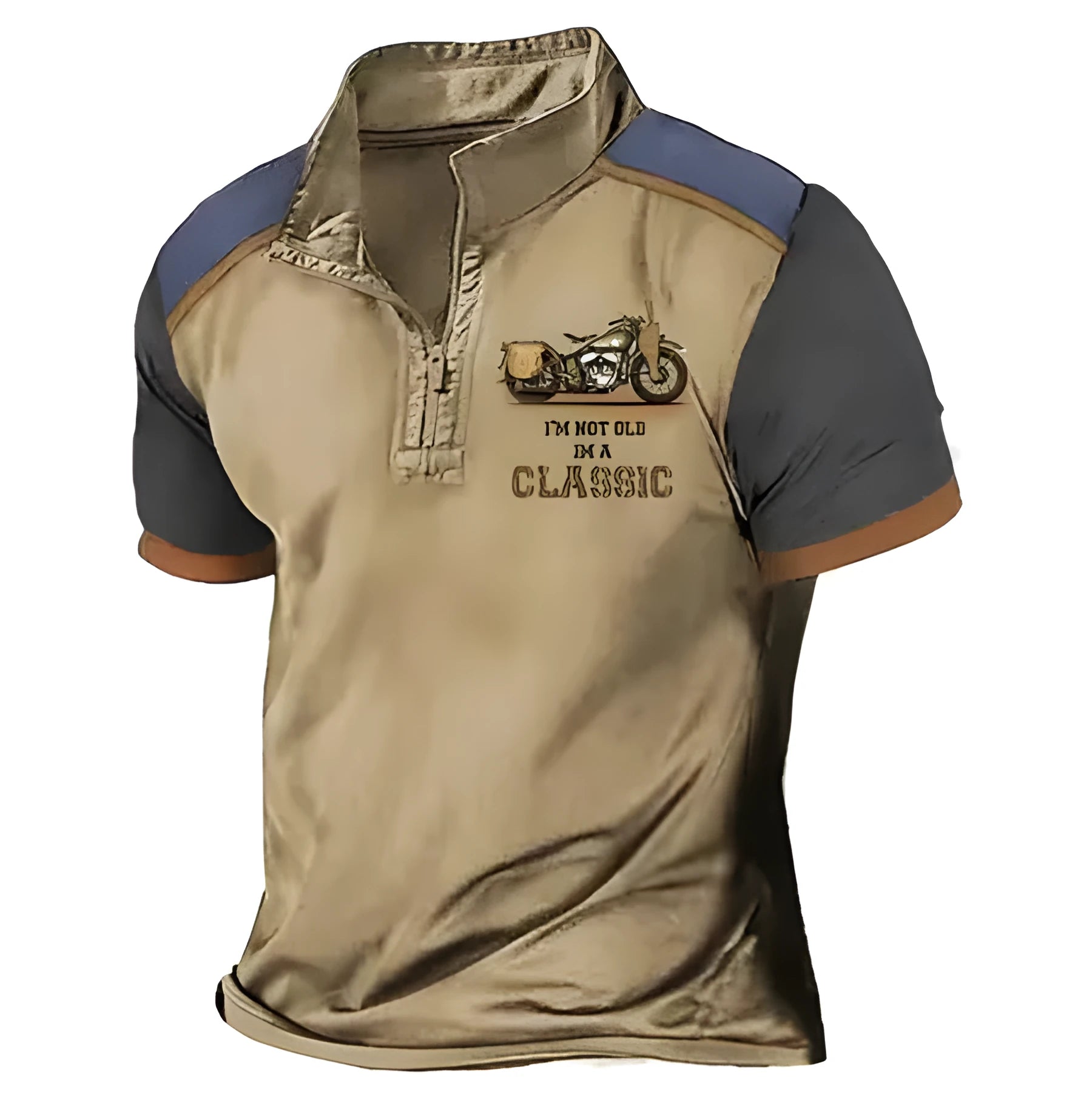 Loose fit grey golf polo shirt with 3D digital print on polyester fabric