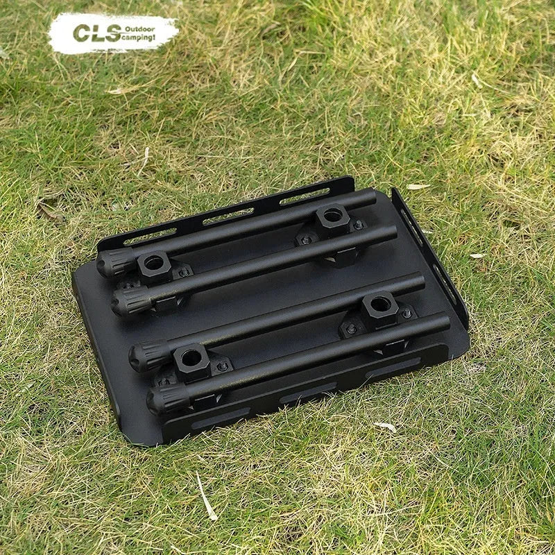 CLS Outdoor Dual Use Mini Folding Table Camping Stool: A lightweight aluminium alloy stool that converts into a 33cm high table for compact outdoor seating and surface space