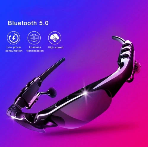 Bluetooth 5.0 smart sunglasses with wireless headphones and high-definition polarized lenses