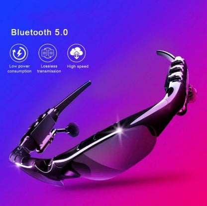 Bluetooth 5.0 smart sunglasses with wireless headphones and high-definition polarized lenses