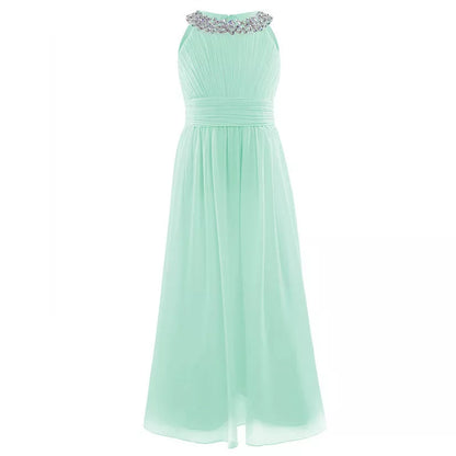 Girl's elegant piano performance and birthday princess dress in various colors