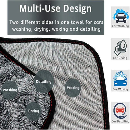 Grey 40x40cm microfiber car wash towel for drying vehicles and surfaces