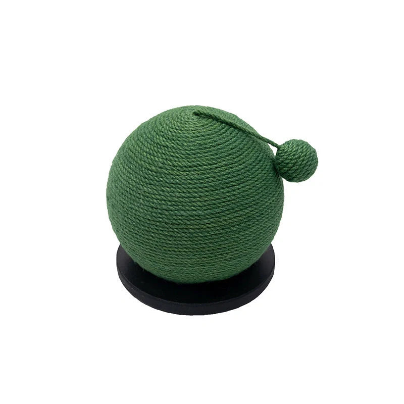 Cactus-shaped cat scratching ball with sisal rope for healthy nails and stress relief
