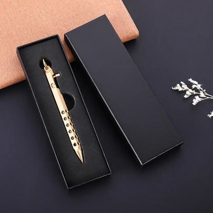 Brass hexagonal bolt action roller pen with 0.5mm tip in natural or black finish