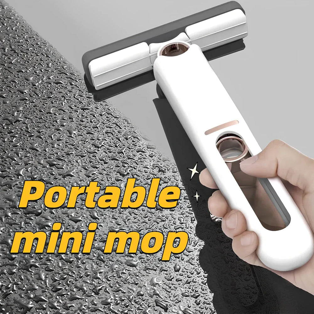 CN mini portable mop extended to 29.5cm with hand-free squeeze mechanism and hanging storage