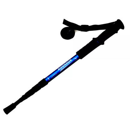 Ultra-light adjustable trekking poles in black, red, silver, and blue