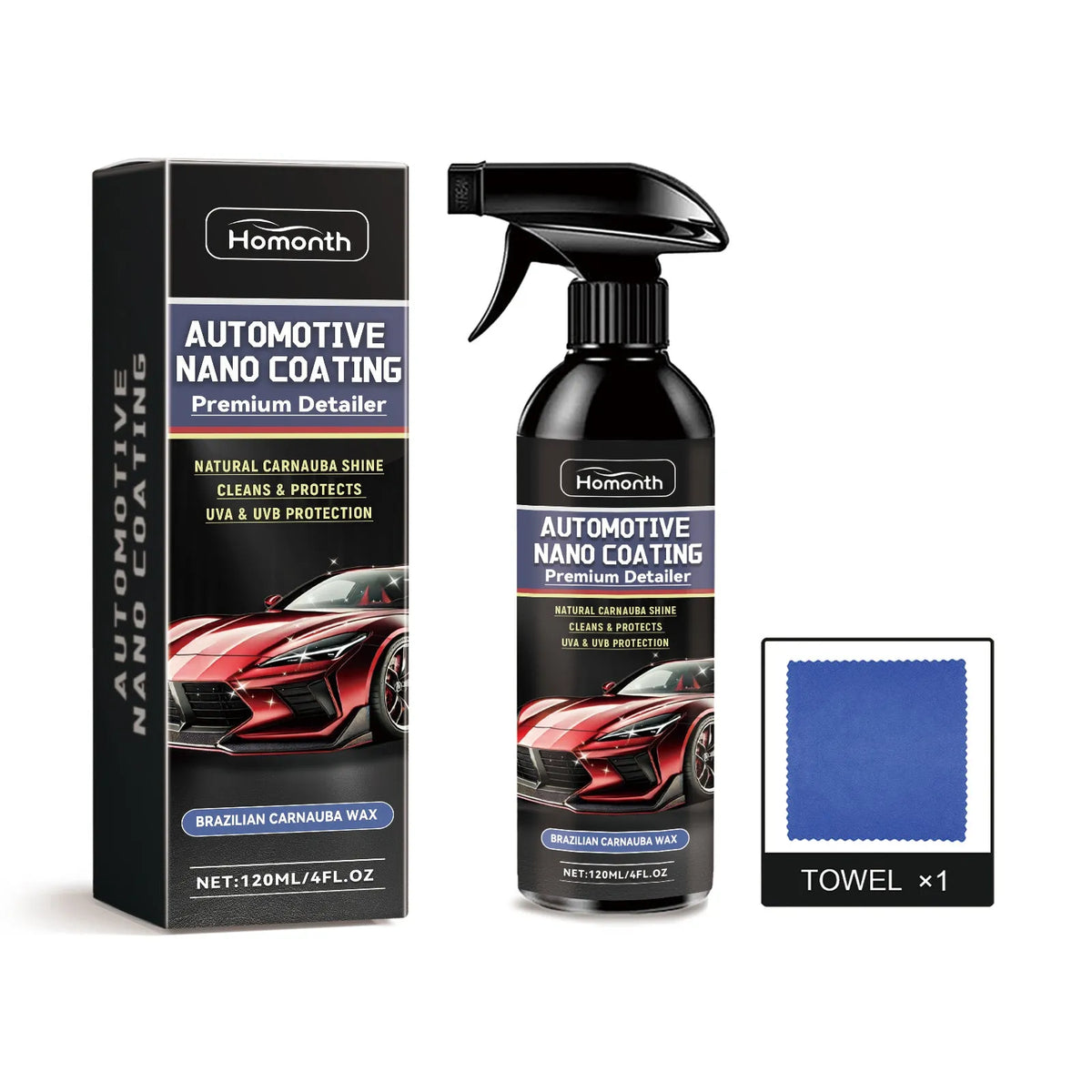 120ml car paint renovation agent bottle with towel for multi-functional coating restore