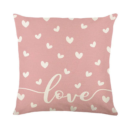 Plaid heart printed pillow cover measuring 45x45cm with four colour options for Valentine's Day home decor