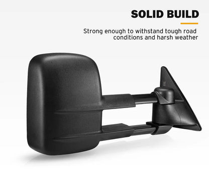Black foldable rearview mirror trailer kit for Toyota Land Cruiser 100 series vehicles