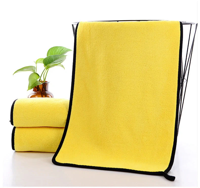 Sunny yellow coral velvet microfiber towel, 30 * 40cm, for quick drying and soft skin care