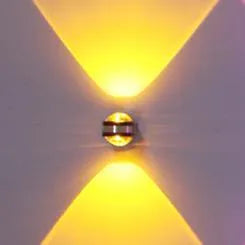 Modern crystal wall lamp for bedroom and living room, available in 3W or 6W with warm white blue yellow purple light options