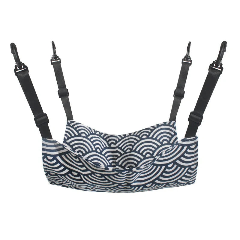 Cozy lamb fleece cat hammock bed for indoor pets, available in multiple sizes and colors