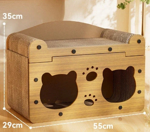 Durable sisal scratch mat with crumb-resistant surface for cats