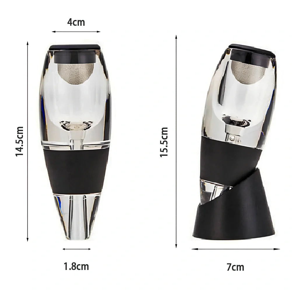 Portable wine aerator pourer with AS plastic body, silica gel components, and sediment filter