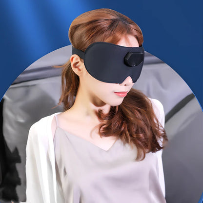 Black smart eye massager with micro-current technology and USB charging cable