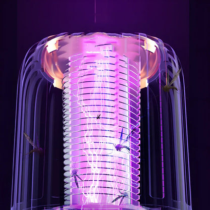 White mosquito killer lamp with protective electric grid and USB power cable