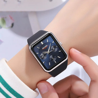 Square silicone digital waterproof watch for girls in multiple colour combinations
