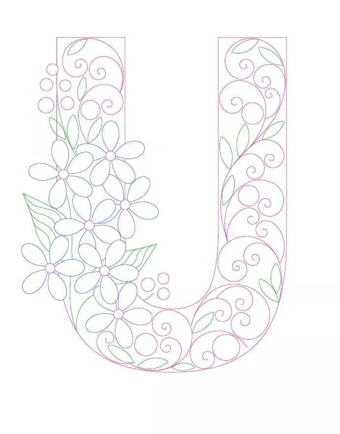 Paper Filigree Painting Kit - Letters for detailed art projects, includes A-Z templates