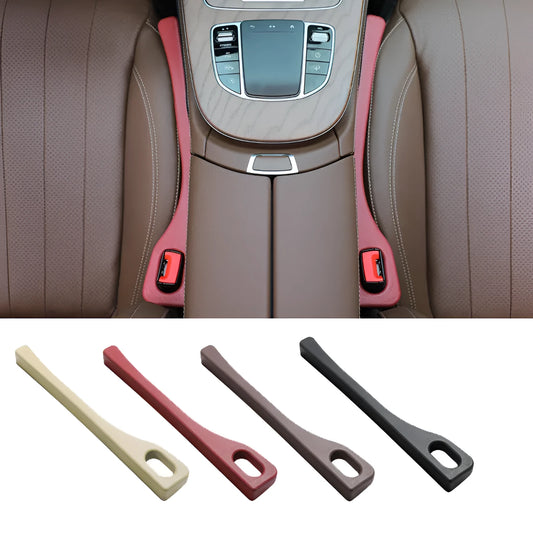 Flexible polyurethane car seat gap filler strip in selected colour next to car keys and phone.