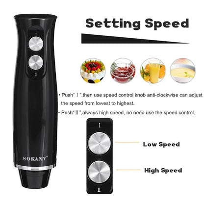 Black multi-function kitchen machine with 700W motor for food processing tasks